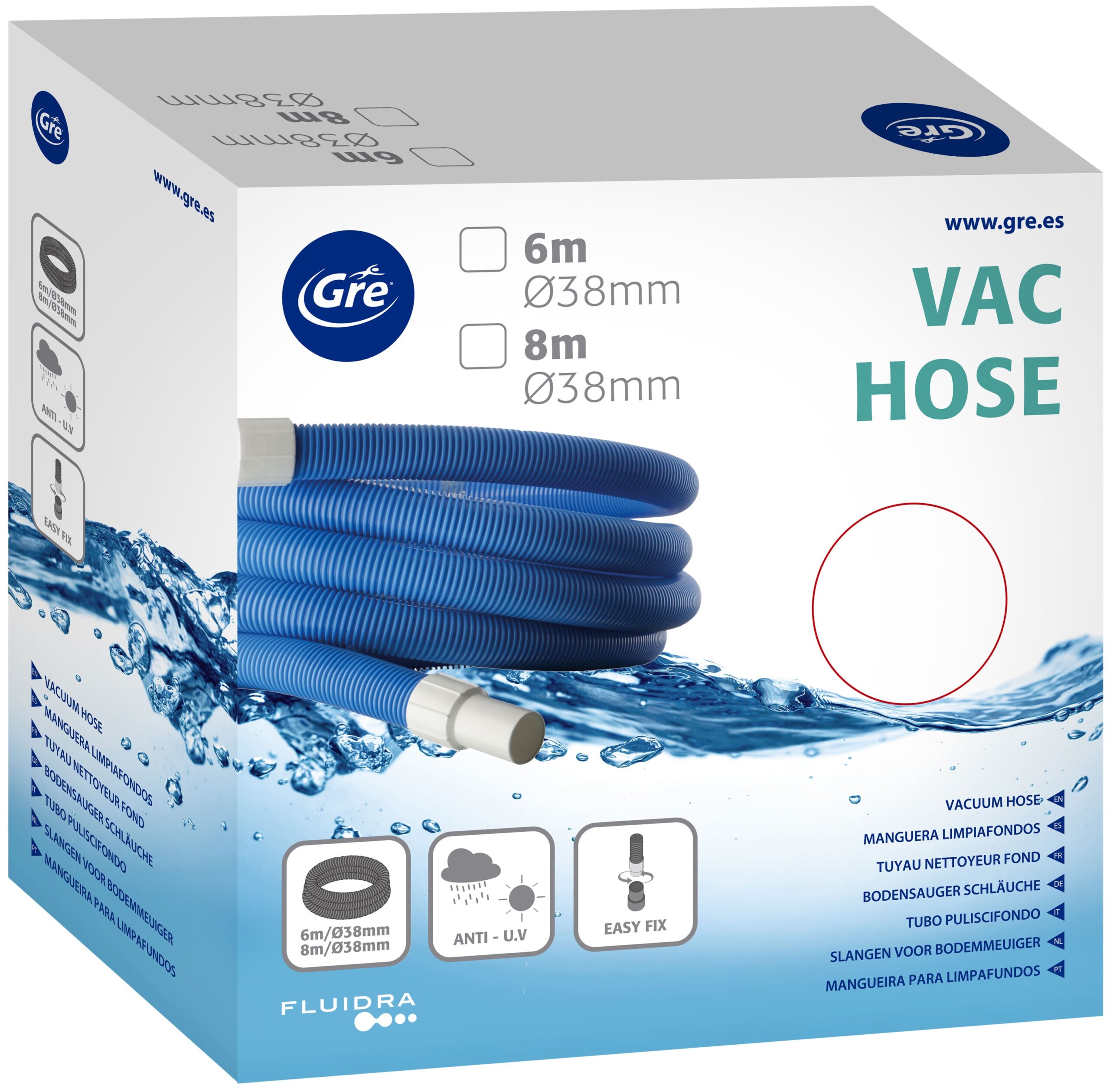 Mangueras para limpiafondos MANGUERA 8M – 2 TERMINALES Ø38MM - Imagen 2