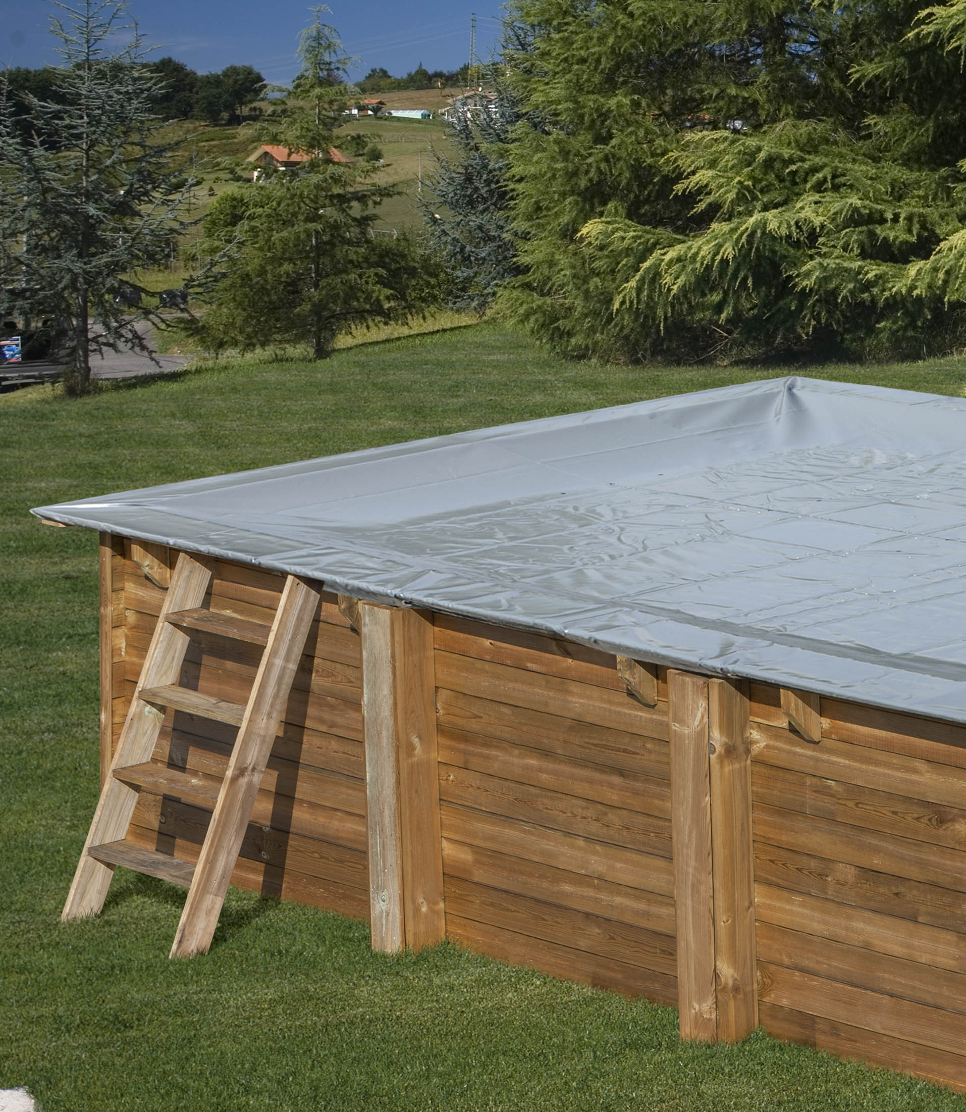 Cubiertas de piscinas cuadradas PARA PISCINA MADERA CITY: 250 X 250 CM
